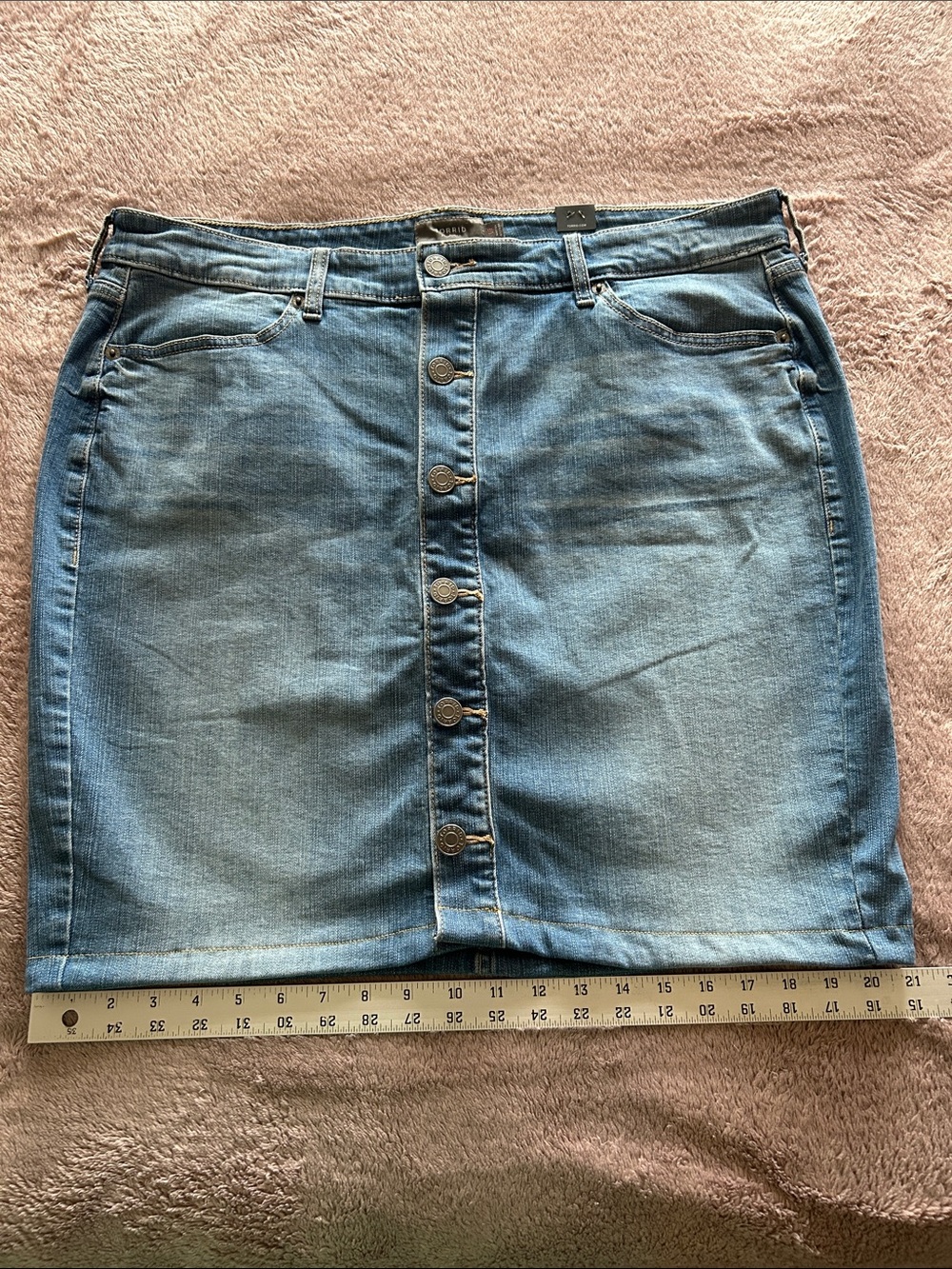 Womens Torrid Plus Size Denim Button-Front Mid Length Skirt - Size 16 - Picture 9 of 10